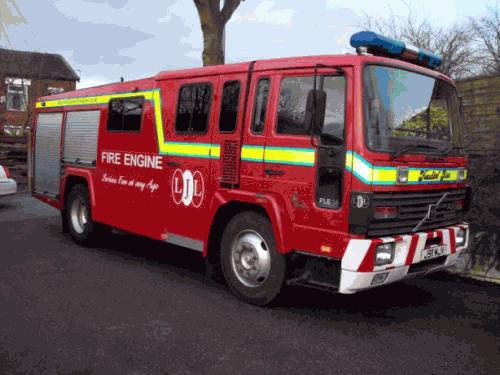 Chauffeur driven Fire Engine red limousine with real firemen for hire in London, Essex, Kent, Surrey Hampshire, Berkshire, Hertfordshire, Buckinghamshire, Suffolk, Norfolk, Cambridgeshire, Bedfordshire and East of England.