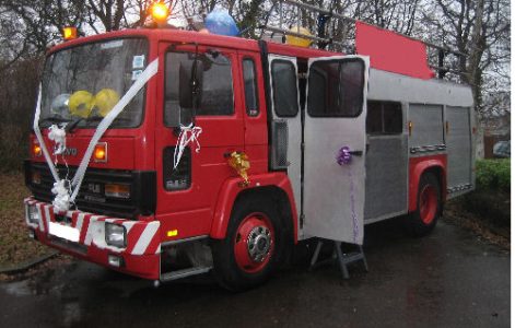 Red Fire Engine limousine hire in London.