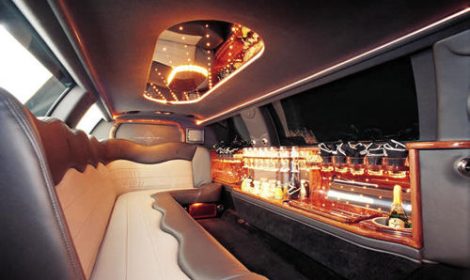 Chauffeur stretched Jeep Expedition limousine hire interior in UK